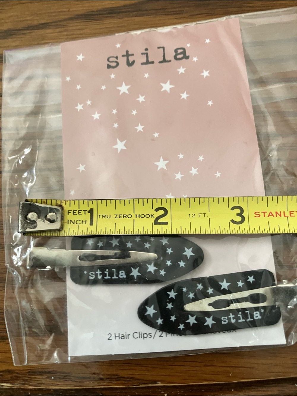 Stila Black Star Print Hair Clips - 2 Pack